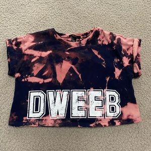 Forever 21 “Dweeb” tie dye crop top